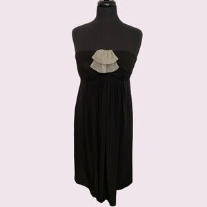 Black Halo Strapless Chiffon Dress SZ 8
